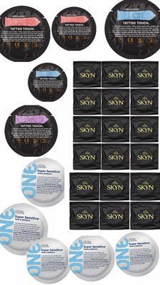 Набір на 28 шт SKYN Original, ONE Super Sensitive, ONE Tattoo Touch SOS4143 фото