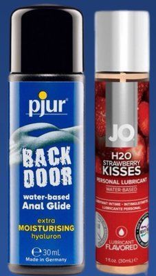 Набір лубрикантів pjur backdoor Comfort water glide 30 мл + System JO Strawberry Kiss (30 мл) LB402 фото