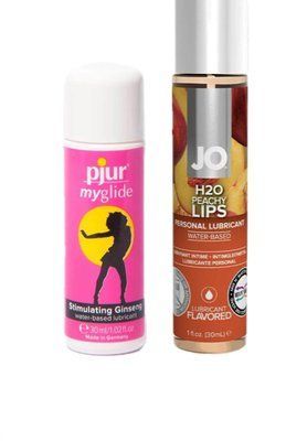Набір лубрикантів pjur my glide 30 мл + System JO H2O Peachy Lips (30 мл) LB133 фото