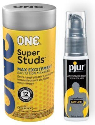 Набор 12 шт ONE Super Studs + pjur Superhero Serum 20 мл SOS9042 фото