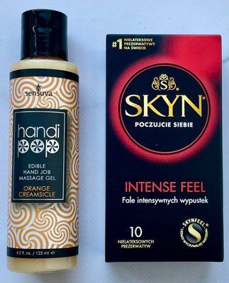 Комплект SKYN Intense Feel 10 шт - Лубрикант вкусовой Sensuva Handipop Orange Creamsicle (125 мл) SOS3344 фото