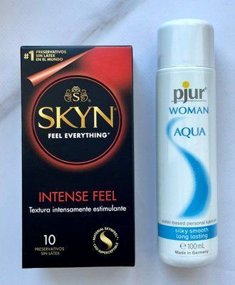 Набір SKYN Intense Feel 10 шт - Лубрикант на водній основі pjur Woman Aqua 100 мл SOS1994 фото