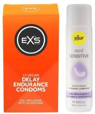 Набір EXS Delay (12 шт) + pjur MED Sensitive Glide 100 мл SOS13463 фото
