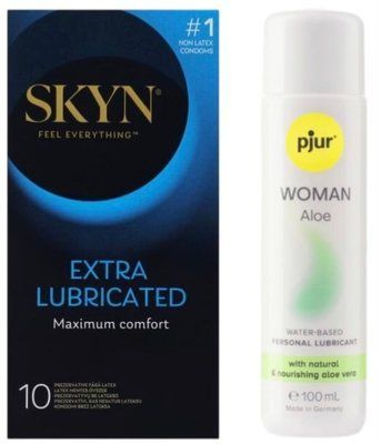 Комплект Skyn ​​Exstra Lube 10 шт + pjur Woman Aloe 100 мл SOS13313 фото