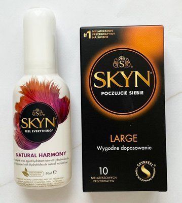 Комплект SKYN Large 10шт + Лубрикант Skyn Natural Harmony 80 мл SOS2094 фото