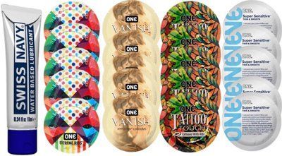Набор из Swiss Navy Water-Based 10 мл + ONERibs + ONE Vanish + ONETattoo + ONESensitive SOS8492 фото