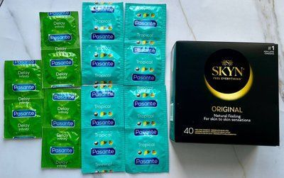 Комплект Skyn Original 40 шт + Pasante Tropical 8 шт, Delay 6 шт SOS3044 фото
