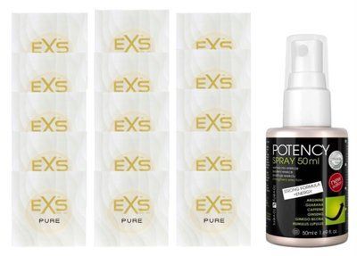 Комплект EXS Pure15 шт + Lovely Lovers Potency Spray (50 мл) SOS14866 фото