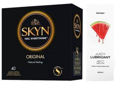 Комплект Лубрикант Satisfyer Juicy Melty Melon 300 мл + SKYN Original 40 шт SOS12913 фото