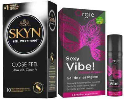 Набір з SKYN Close Feel (10 шт) + Рідкий вібратор Orgie Sexy Vibe (15 мл) SOS9802 фото