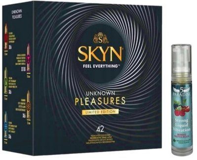 Набор из SKYN Pleasures (42 шт) + Жидкий вибратор 5th Paradise Liquid Vibrator &mdash; Красные ягоды (10 мл) SOS10052 фото