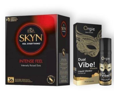 Skyn Intense feel 36 штук + DUAL VIBE!, 15 мл Orgie PINA COLADA SOS6797 фото