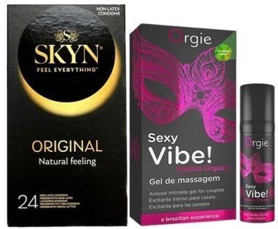 Набор из SKYN ORIGINAL 24 шт. + Жидкий вибратор Orgie Sexy Vibe (15 мл) SOS10002 фото