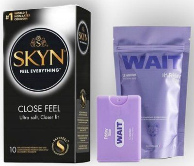 Набор из SKYN Close Feel (10 шт) + Пролонгатор WAIT &mdash; Friday Bae Delay Spray, 10 мл SOS8942 фото