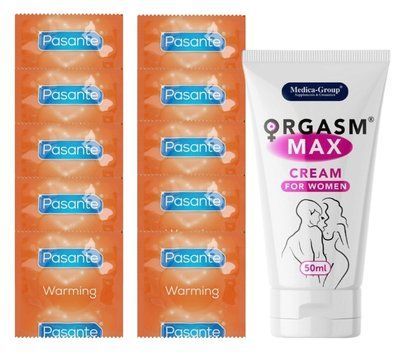 Комплект Pasante Warming 10 шт + Orgasm Max Cream for Women 50 мл SOS14264 фото