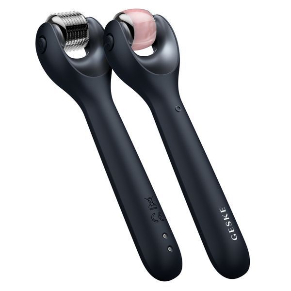 Электронный роллер для лица с микроиглами GESKE MicroNeedle Face Roller 9в1 black HB0190 фото