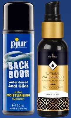 Набір лубрикантів pjur backdoor Comfort water glide 30 мл + Sensuva Natural Water-Based Exotic Coconut (57мл) LB403 фото