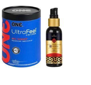 ONE UltraFeel 2-в-1. 40 шт.+ Збуджувальна змазка Sensuva &mdash; Ultra-Stimulating On Insane Cherry Pop (57 мл) SOS6472 фото