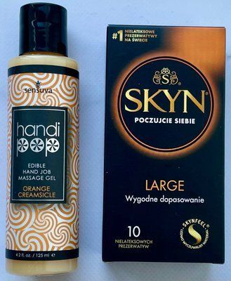 Комплект SKYN Large 10 шт - Лубрикант вкусовой Sensuva Handipop Orange Creamsicle (125 мл) SOS3345 фото