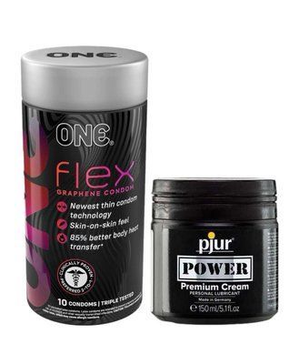 10 штук ONE Flex + pjur POWER Premium Cream 150 мл. SOS6367 фото