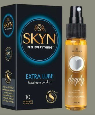 Набір Skyn Extra Lube 10 штук + Спрей Sensuva Deeply Love You Salted Caramel (29 мл) SOS5211 фото