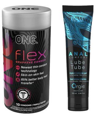 ONE Flex 10 шт. + Гібридний лубрикант ANAL COMFORT, 100 мл ORGIE SOS6420 фото