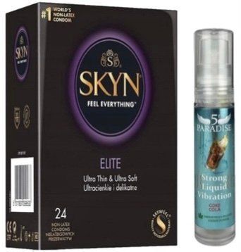 Набор из SKYN Elite (24 шт) + Жидкий вибратор 5th Paradise Liquid Vibrator &mdash; Кола (10 мл) SOS10153 фото
