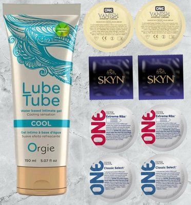 Набор из 20 штук SKYN-ONE + Охлаждающий лубрикант LUBE TUBE COOL, 150 мл ORGIE SOS4095 фото