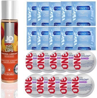 набір 20 шт Pasante + ONE + System JO H2O Peachy Lips (30 мл) SOS4640 фото