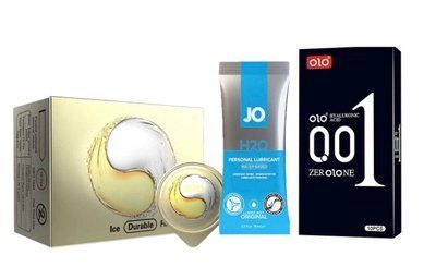 OLO Ice Durable Fire (10 шт) , OLO Black 001 (10 шт) та Лубрикант System JO H2O &mdash; ORIGINAL (10 мл) у подарунок SOS999 фото