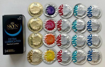 Комплект 44 штук SKYN Extra Lube + ONE Color Sensations, Extreme Ribs, Pleasure plus, Vanish, Classic SOS2245 фото