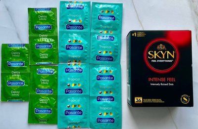Комплект Skyn Intense Feel 36 шт + Pasante Tropical 8 шт, Delay 6 шт SOS3045 фото