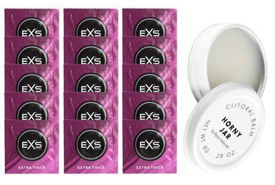Комплект EXS Extra Thick 15 шт + Bijoux Indiscrets Horny Jar SOS14707 фото