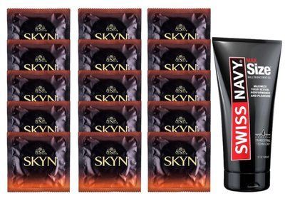 Комплект Skyn Warming 15 шт + Swiss Navy Max Size Gel (150 мл) SOS14466 фото