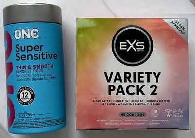 КОМПЛЕКТ резинок ONE Super Sensitive 12 шт - EXS Mixed Variety Pack 2, 48 шт SOS3145 фото
