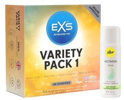 Набір EXS Variety pack 1 (48 шт) + pjur Woman Aloe 30 мл SOS13414 фото