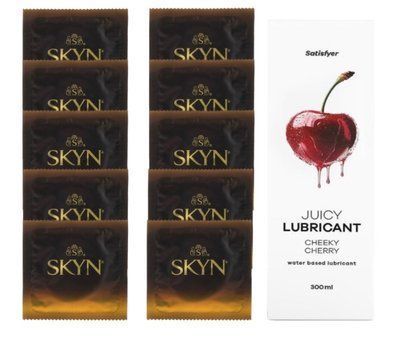 Комплект SKYN passion daiquiri 10 шт. + Лубрикант Satisfyer Juicy Lubricant Cheeky Cherry 300 мл SOS12614 фото