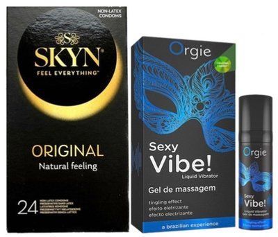 Набор из SKYN ORIGINAL 24 шт. + Жидкий вибратор Orgie Sexy Vibe (15 мл) SOS10003 фото