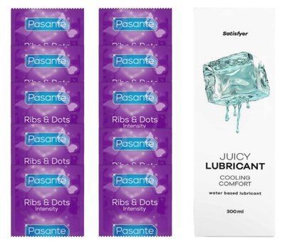 Комплект Pasante Intensity 10шт. + Лубрикант Satisfyer Juicy Lubricant Cooling Comfort 300 мл SOS11612 фото