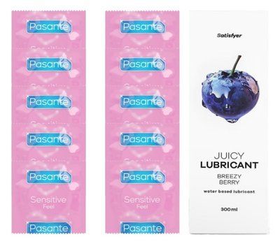 Комплект: Pasante extra sensitive 10 шт. + Лубрикант Satisfyer Breezy Berry SOS11512 фото