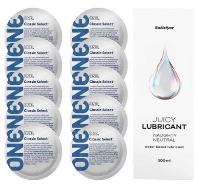 Комплект ONE Classic 10 шт. + Лубрикант Satisfyer Juicy Lubricant Naughty Neutral (300 мл) SOS12312 фото
