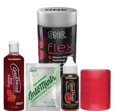 Комплект Набір 10 штук ONE Flex графен + Набір Doc Johnson GoodHead Fundamentals Kit SOS6267 фото