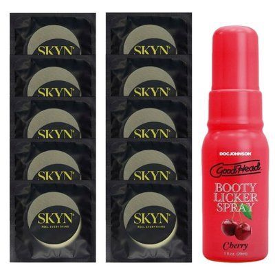Комплект SKYN Pina Colada 10 шт + Doc Johnson GoodHead Booty Licker Spray Cherry 29 мл SOS13714 фото