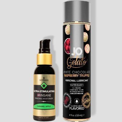 Sensuva Ultra-Stimulating On Insane Caramel Apple (57 мл) + JO GELATO White Chocolate Raspberry (120 мл) LB237 фото