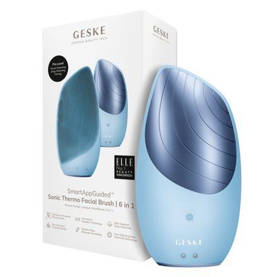 Електронна звукова термо щітка для обличчя GESKE Sonic Thermo Facial Brush 6в1 aquamarine HB0083 фото