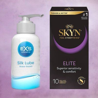 Набор Skyn ​​Elite 10 шт+Лубрикант EXS Aloe Vera Silk Lube 250 мл SOS4344 фото