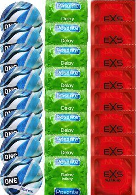 Набір 24 шт ONE Fresh Mint + Delay Infinity + EXS Warming Comfy Fit SOS7498 фото
