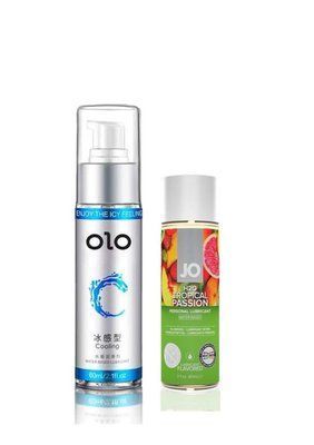 Набір - Лубрикант OLO Cooling 60 мл (охолоджуючий) та Лубрикант System JO H2O &mdash; Tropical Passion 60 мл LB6 фото