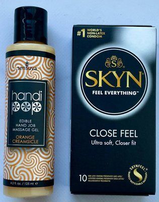 Комплект SKYN Close Feel 10 шт - Лубрикант вкусовой Sensuva Handipop Orange Creamsicle (125 мл) SOS3346 фото