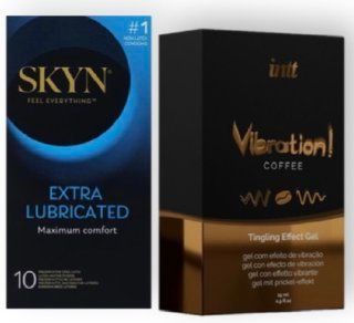 Skyn Exstra Lube 10 штук + Intt Vibration Coffee (15 мл) SOS6999 фото